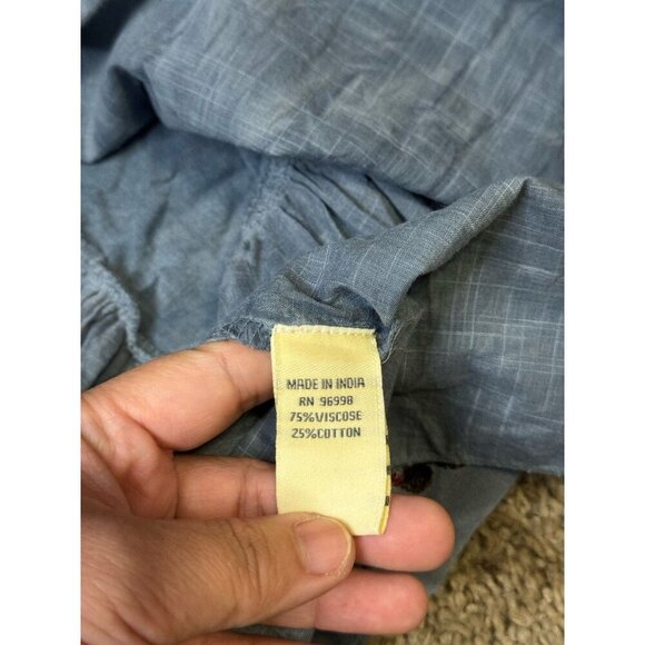 Tunic Top Lagenlook Mix Media Embroidered Boho Hippie Fairy Witchy Grunge MEDIUM - Picture 9 of 12